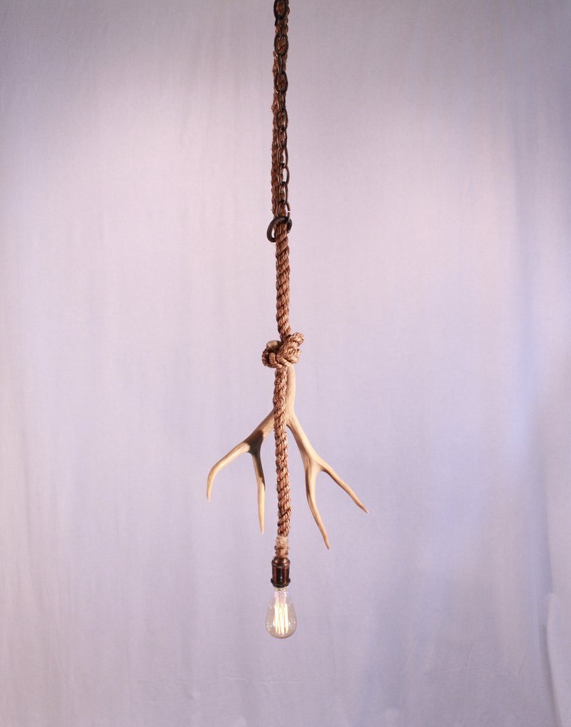 Antlerworx Single Antler Rope Pendant (P-1)