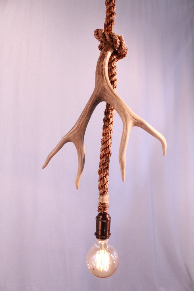 Antlerworx Single Antler Rope Pendant (P-1)