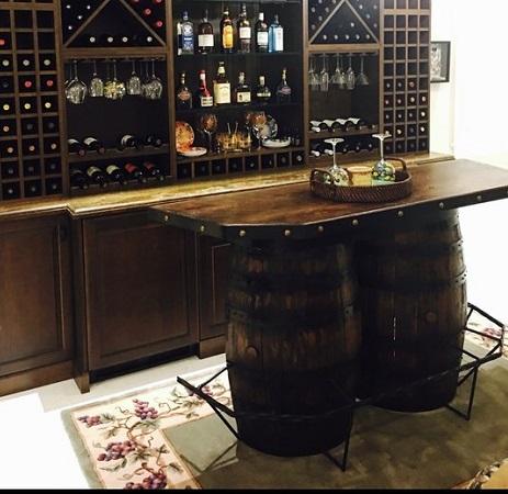Antlerworx Split Whiskey Barrel Bar with Shelves (WB-1)
