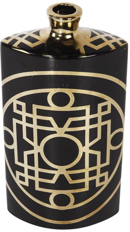 A&B Home Ceramic Black/Gold Vase - Set Of 2