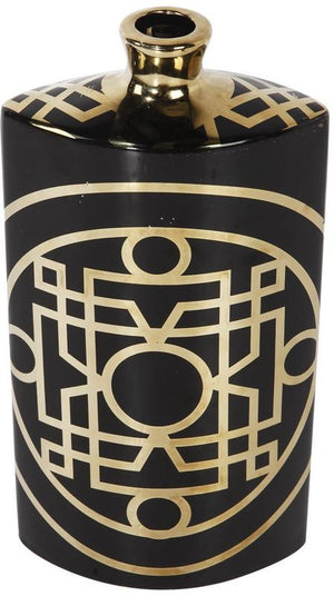 A&B Home Ceramic Black/Gold Vase - Set Of 2