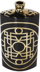 A&B Home Ceramic Black/Gold Vase - Set Of 2