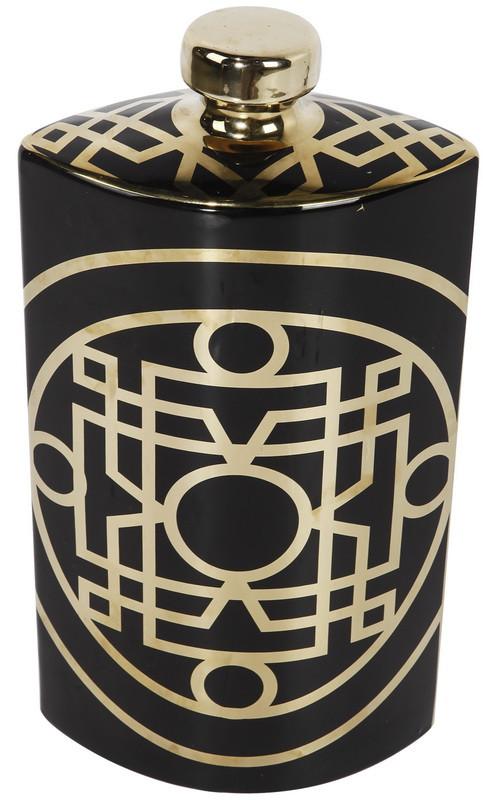 A&B Home Ceramic Black/Gold Vase - Set Of 2