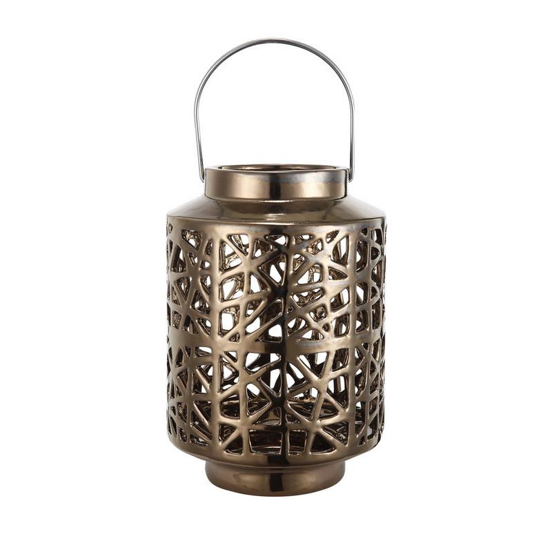 A&B Home Ceramic Round Lantern - Set Of 2