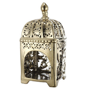 A&B Home Ceramic Gold Lantern - Set Of 2
