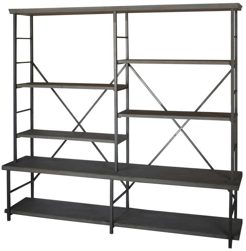 A&B Home 90.5" Metal & Mirror Shelf
