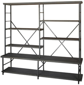 A&B Home 90.5" Metal & Mirror Shelf