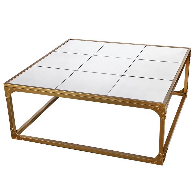 A&B Home Glass/Iron Cocktail Table 