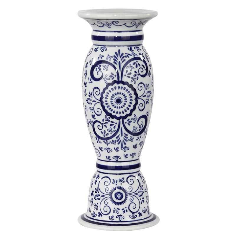 A&B Home Three Kingdoms Blue/White Candle Holder - Set Of 2