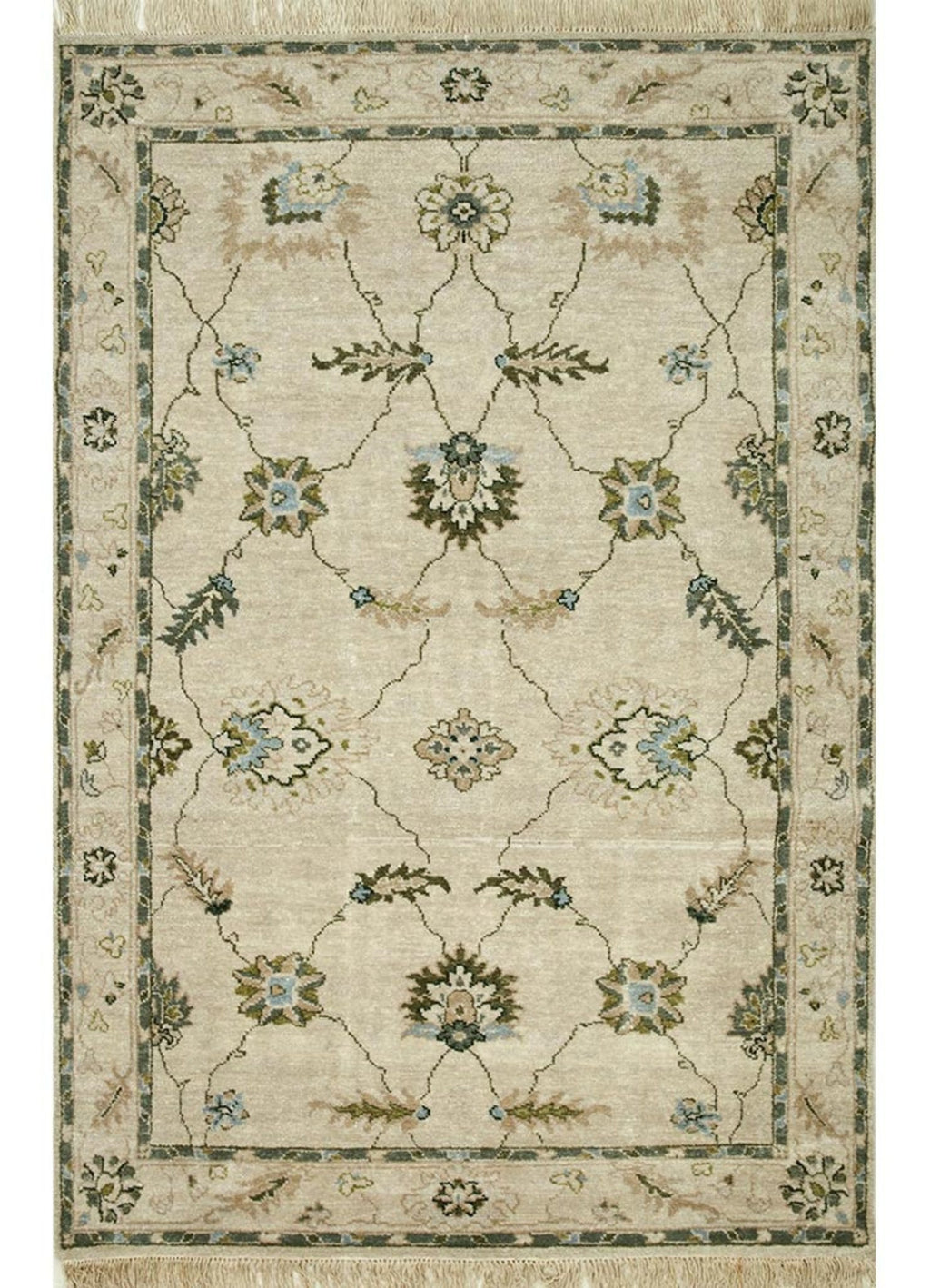 Streco Creamy White/Burnt Olive Traditional Rug
