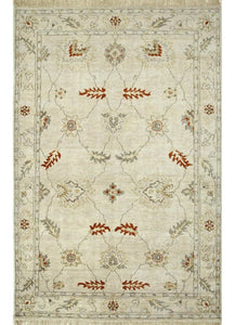Streco Creamy White/Red Orange Traditional Rug