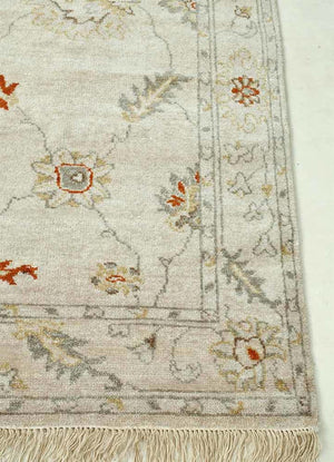 Streco Creamy White/Red Orange Traditional Rug