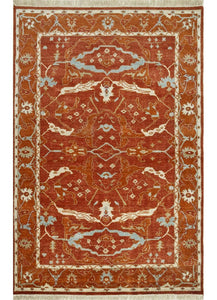 Streco Russet/Red Orange Traditional Rug
