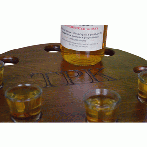 2-Day Designs Lazy Susan W/ Shot Glasses
