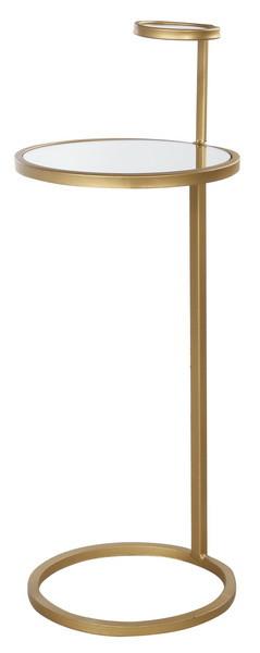A&B Home 28" Glass/Metal Side Table - Set Of 2