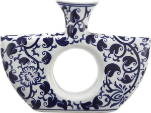 A&B Home 9" Blue & White Ceramic Vase - Set Of 2