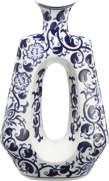A&B Home 16" Blue & White Ceramic Vase - Set Of 2