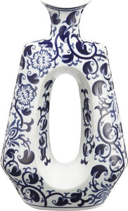 A&B Home 16" Blue & White Ceramic Vase - Set Of 2
