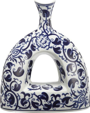 A&B Home 12" Blue & White Ceramic Vase - Set Of 2