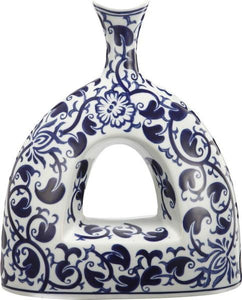 A&B Home 12" Blue & White Ceramic Vase - Set Of 2