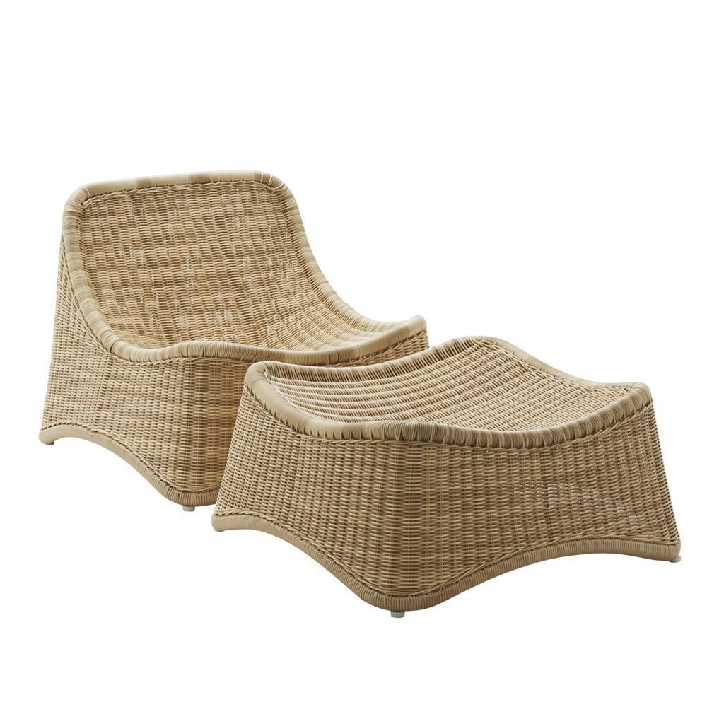 Sika Design Chill Lounge Chair and Stool Exterior - Alu-Rattan Natural