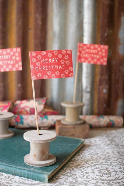 Set Of Twelve Merry Christmas Flags