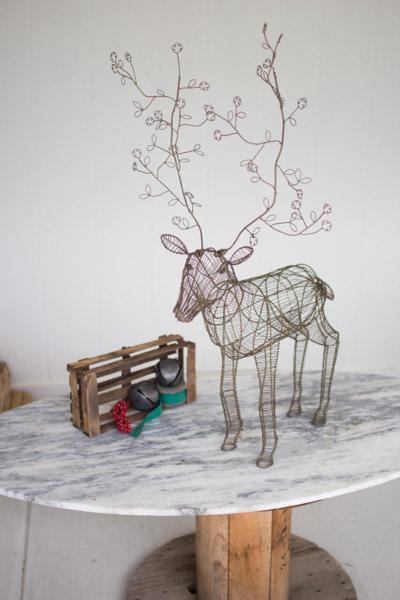 Antique Brass Wire Reindeer