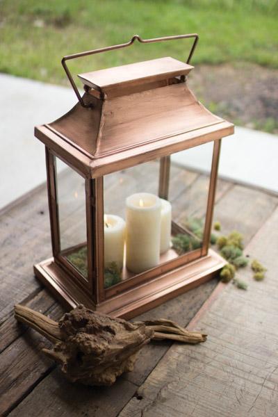 Antique Copper Rectangle Lantern