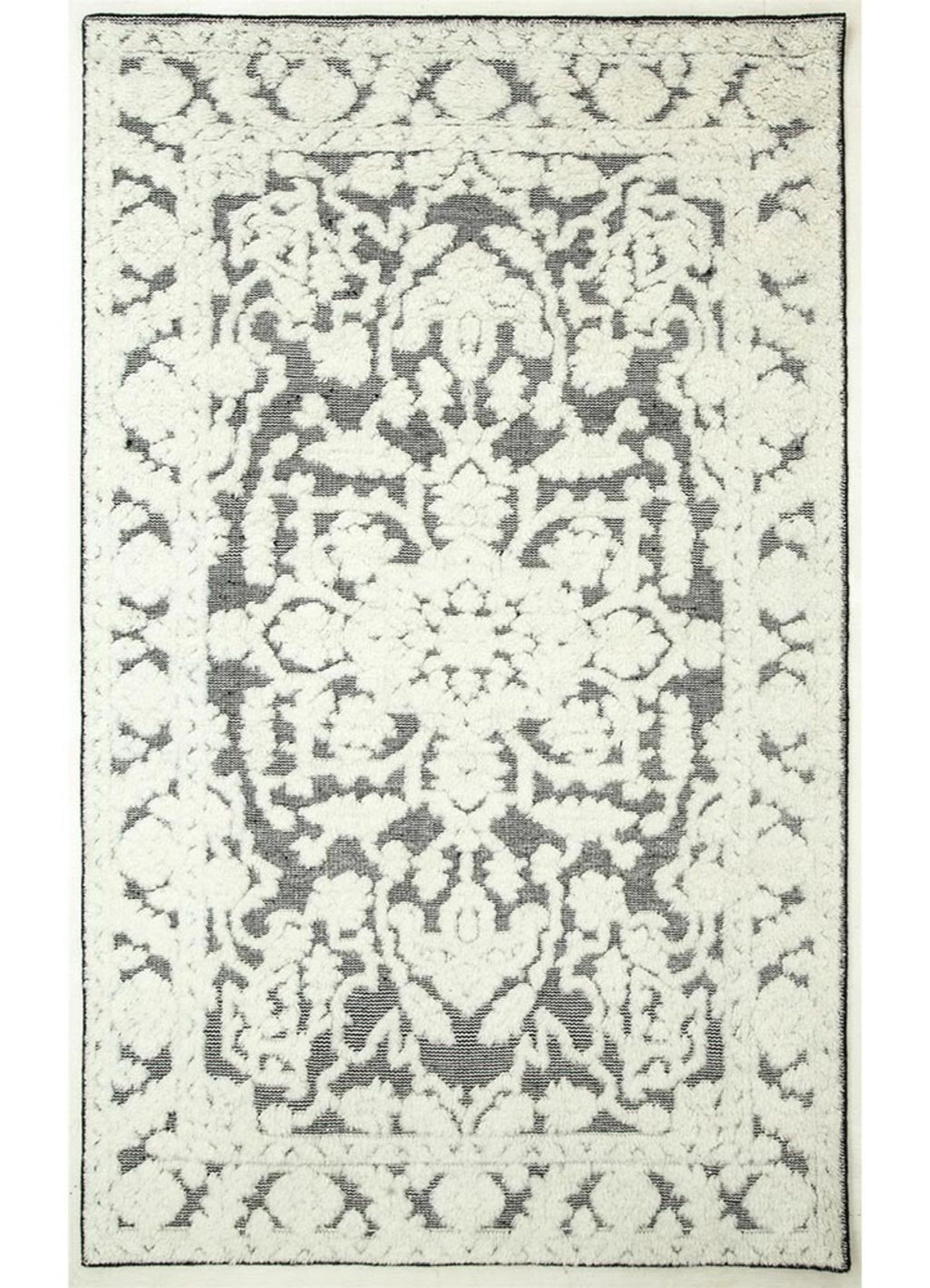 Shakur by Nikki Chu Ebony/Natural White Traditional Rug