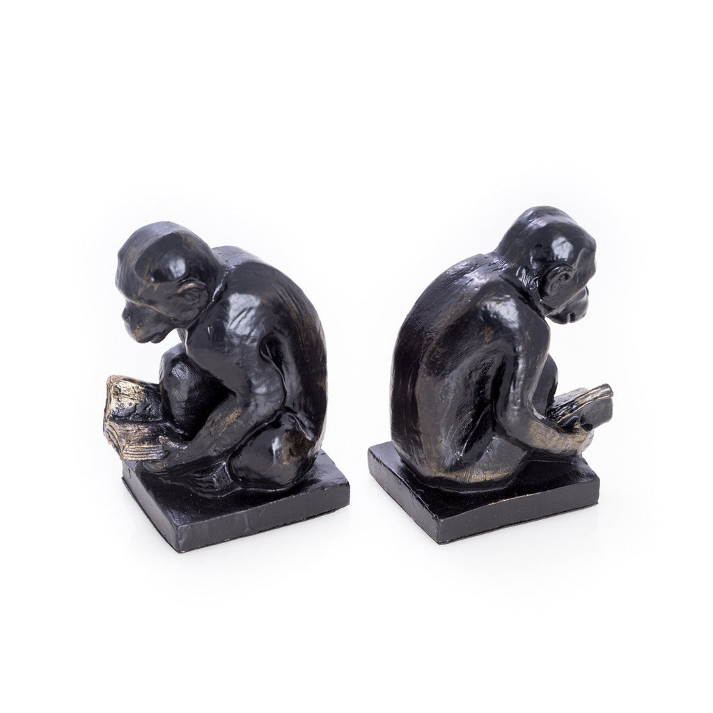 Bey-Berk Bronzed Monkey Bookends