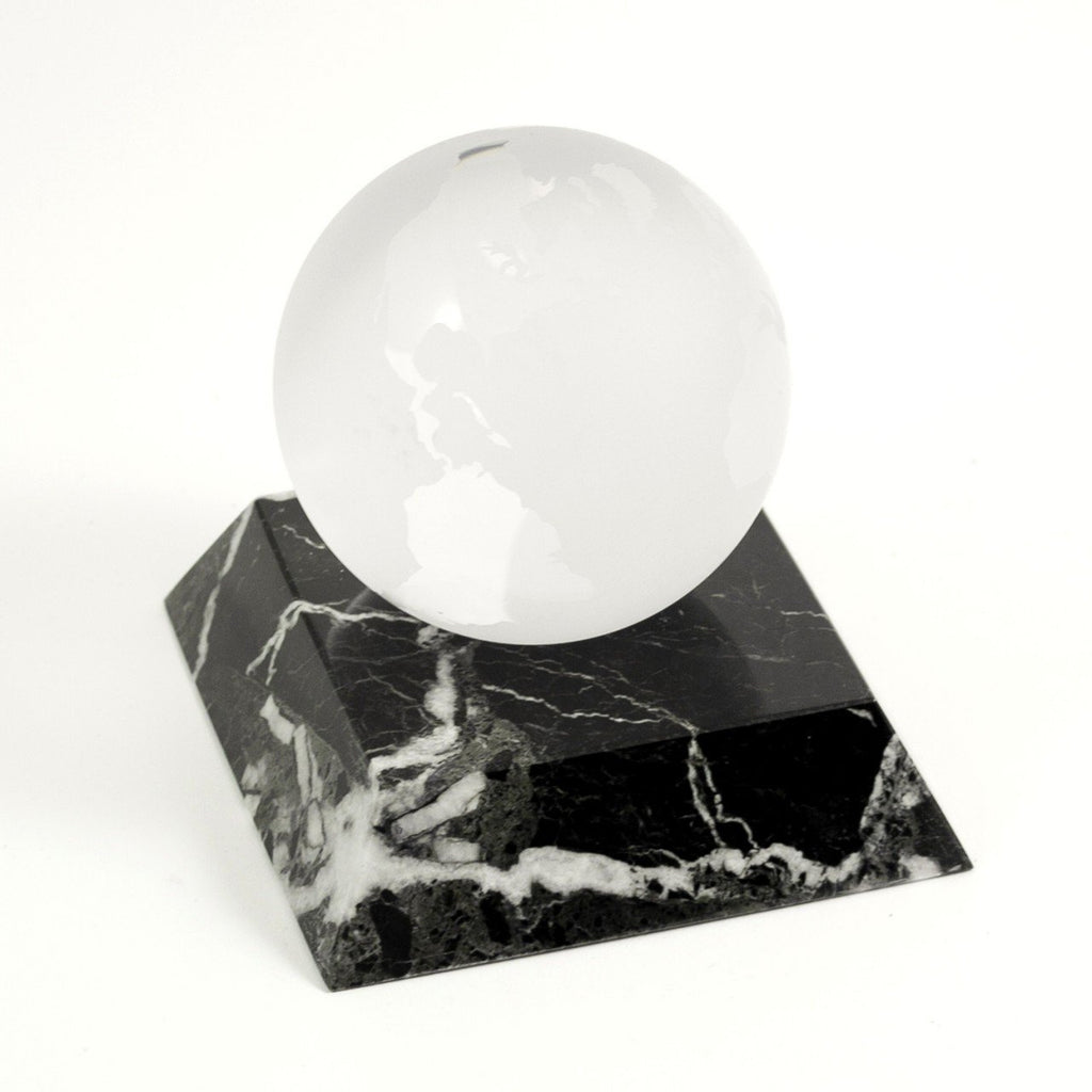 Bey-Berk Marble Paperweight With Globe