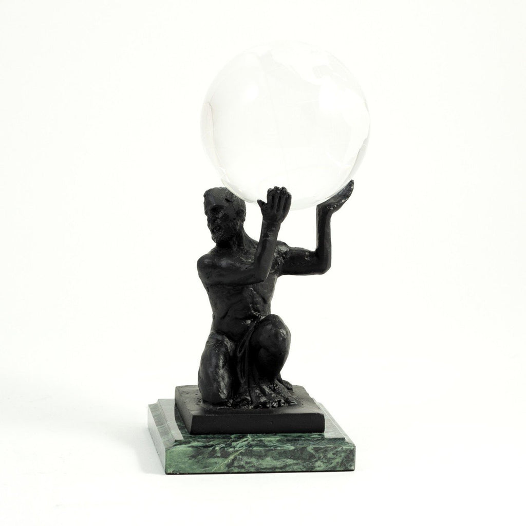 Bey-Berk Bronzed Finish Atlas Ball Holder