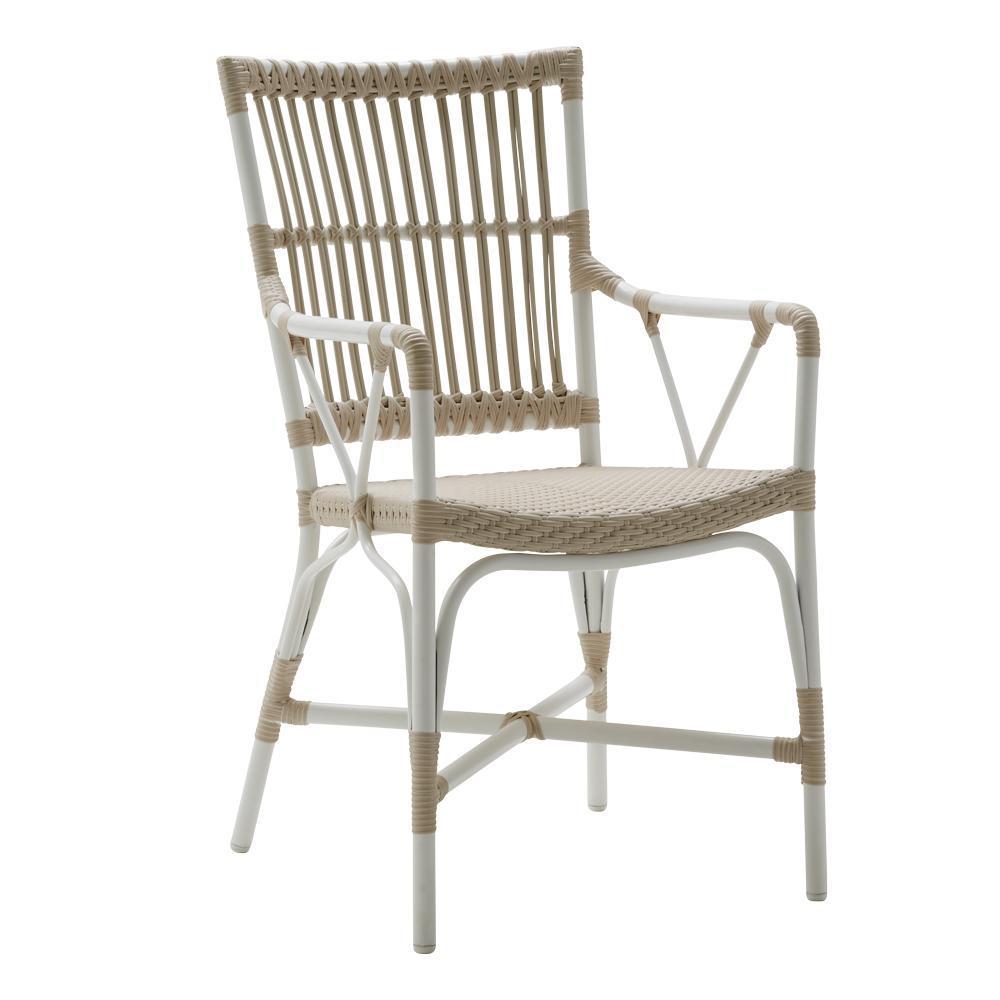 Sika Design Piano Arm Chair - Alu-Rattan - Dove White