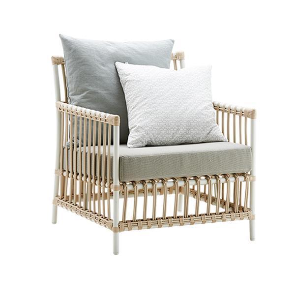 Sika Design Caroline Lounge Chair - Alu-Rattan - Dove White