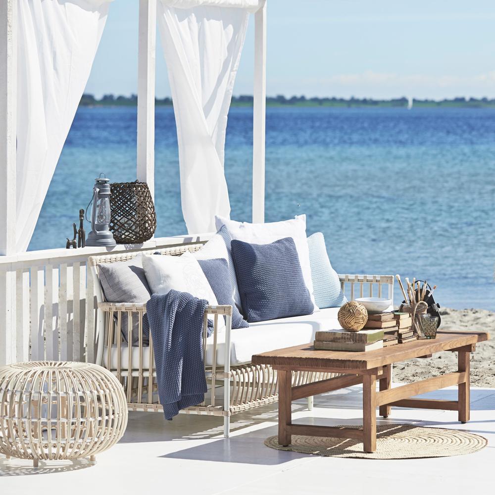 Sika Design Caroline Sofa - Alu-Rattan - Dove White