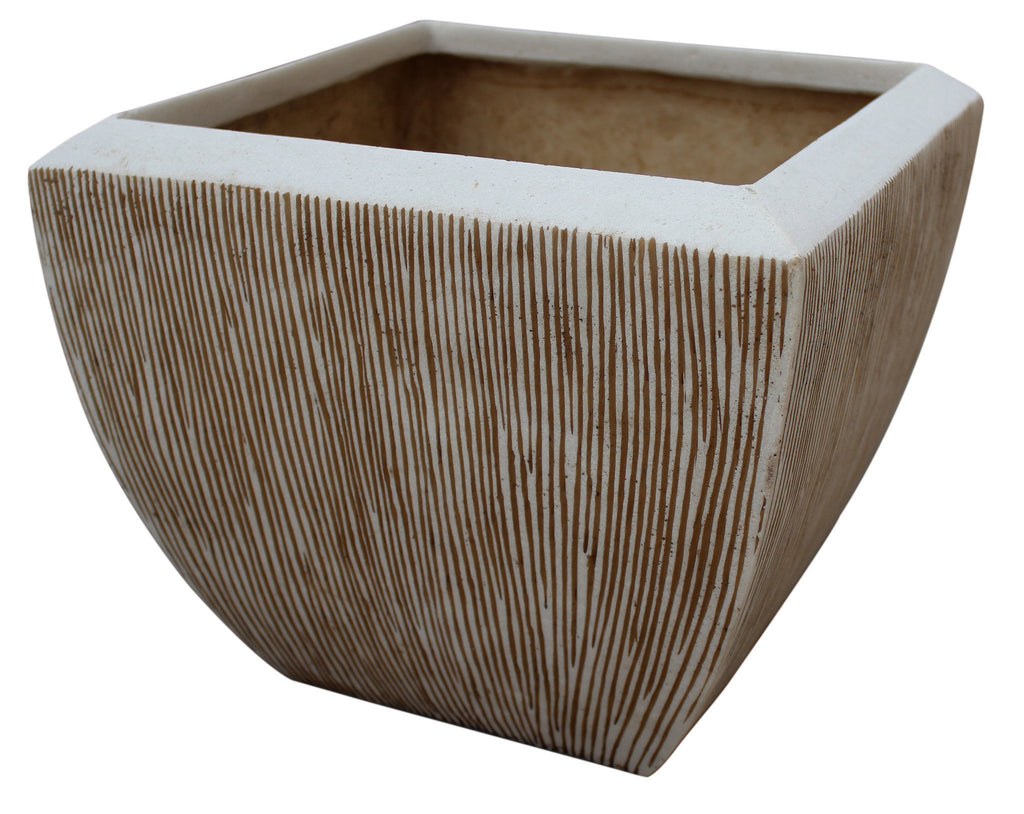 Screen Gems Square Flower Pot, Ribbed Finish - Set/3 - SGS-2002