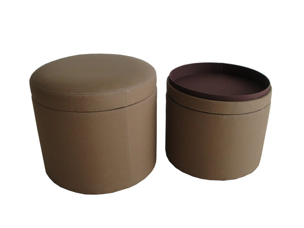 Screen Gems Valencia Canvas Round Storage Ottoman - SGT0A4SL