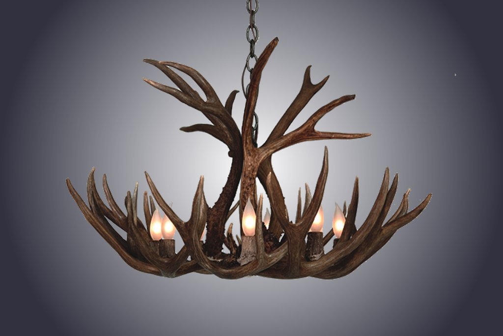 Antlerworx 8 Light Mule Deer Antler Chandelier (SKU-65)