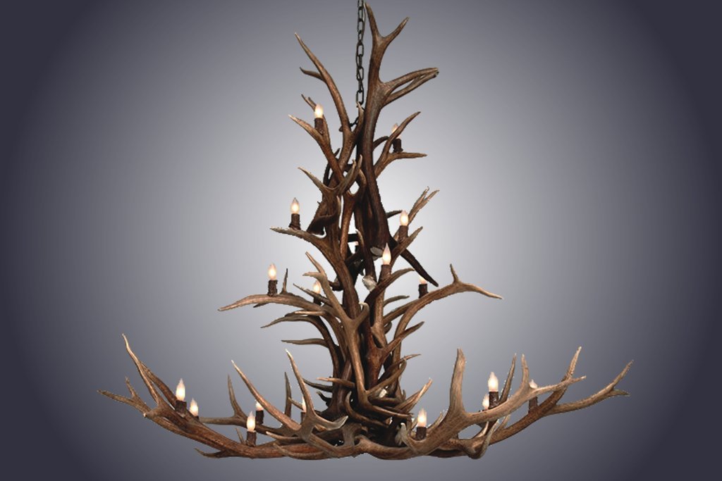 Antlerworx 20 Light Elk Cascading Antler Chandelier (SKU-94)
