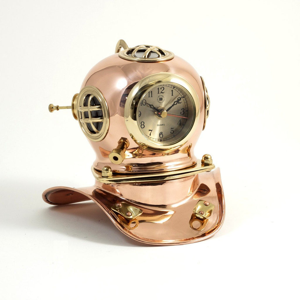 Bey-Berk Copper & Brass Diver'S Helmet Clock