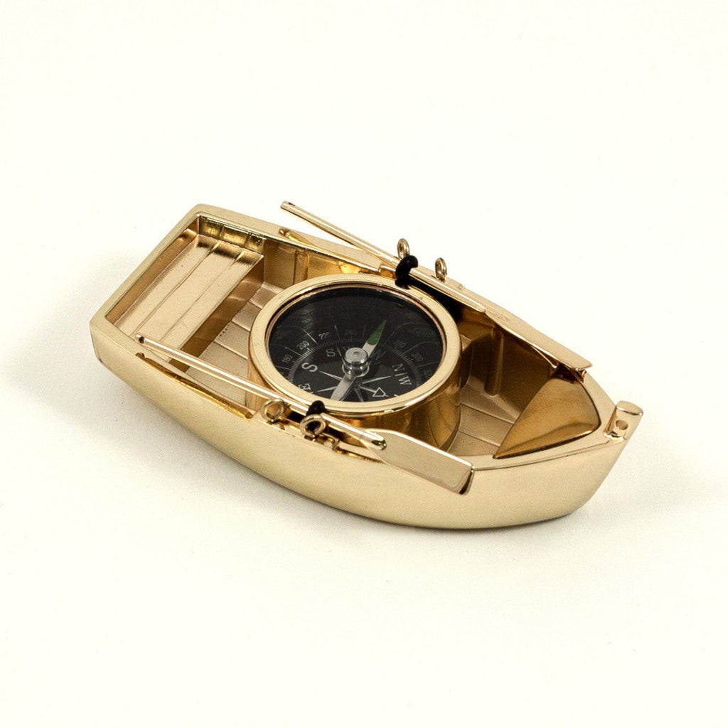 Bey-Berk Brass Boat W/ Compass
