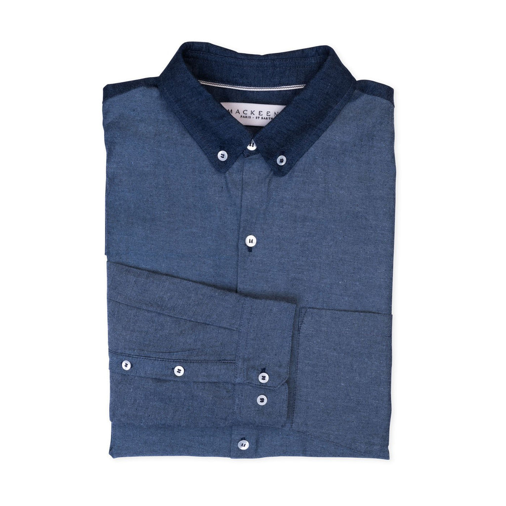 MACKEENE Shirts - Germain Col - Denim