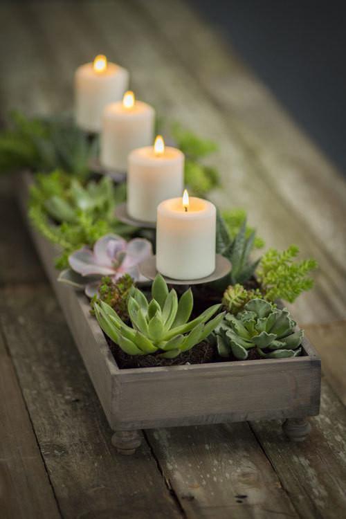 4 Candle Centerpiece Planter