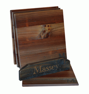 2-Day Designs Personalized Wooden Placemats With Stand
