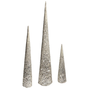 A&B Home Holiday Glitter Cone - Set of 2