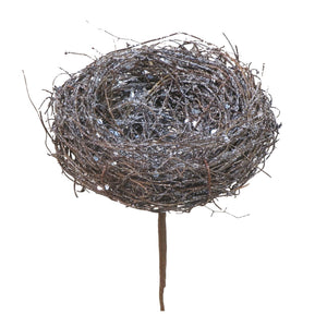 A&B Home Holiday Iced Bird Nest Pick - Set of 12