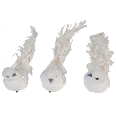 A&B Home Holiday Decor Fancy Tail Bird - 3 Asst Pc/Box - Set of 12