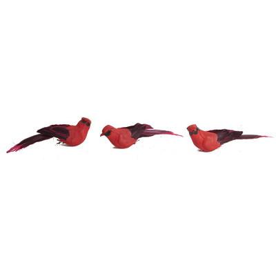 A&B Home Holiday Decor Cardinal W/Clip - 3 Pc/Box - Set of 4