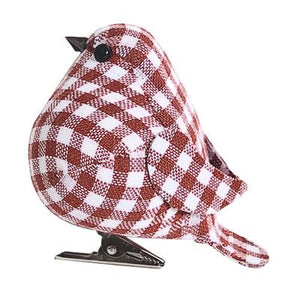 A&B Home Holiday Fabric Fat Birds - Checks - Set of 12