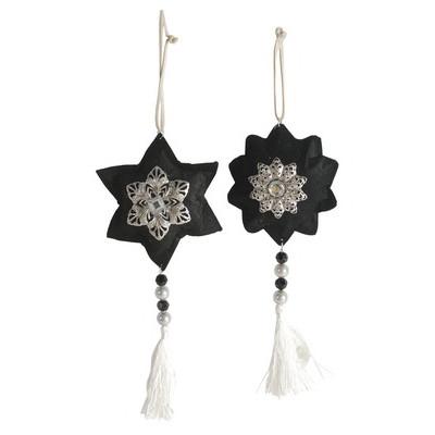 A&B Home Snowflake & Star Christmas Ornaments - 2 Asst Pc/Box - Set Of 12